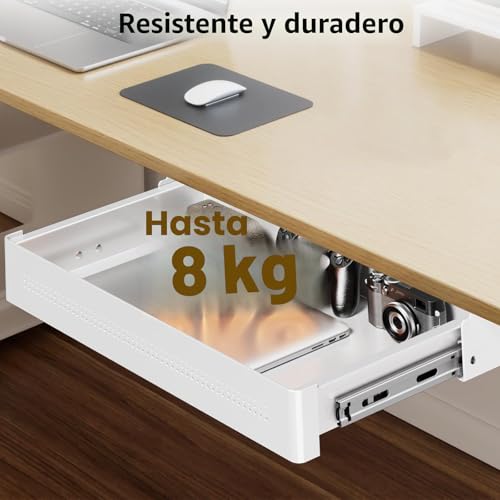 Miniatura 4 de Cajón De Almacenamiento Bajo Escritorio 40 Cm De Ancho Organizador Deslizante Suave Para Escritorio Regulable Y Oficina En Casa, Carga Máx. 8 Kg, Deslizamiento Silencioso