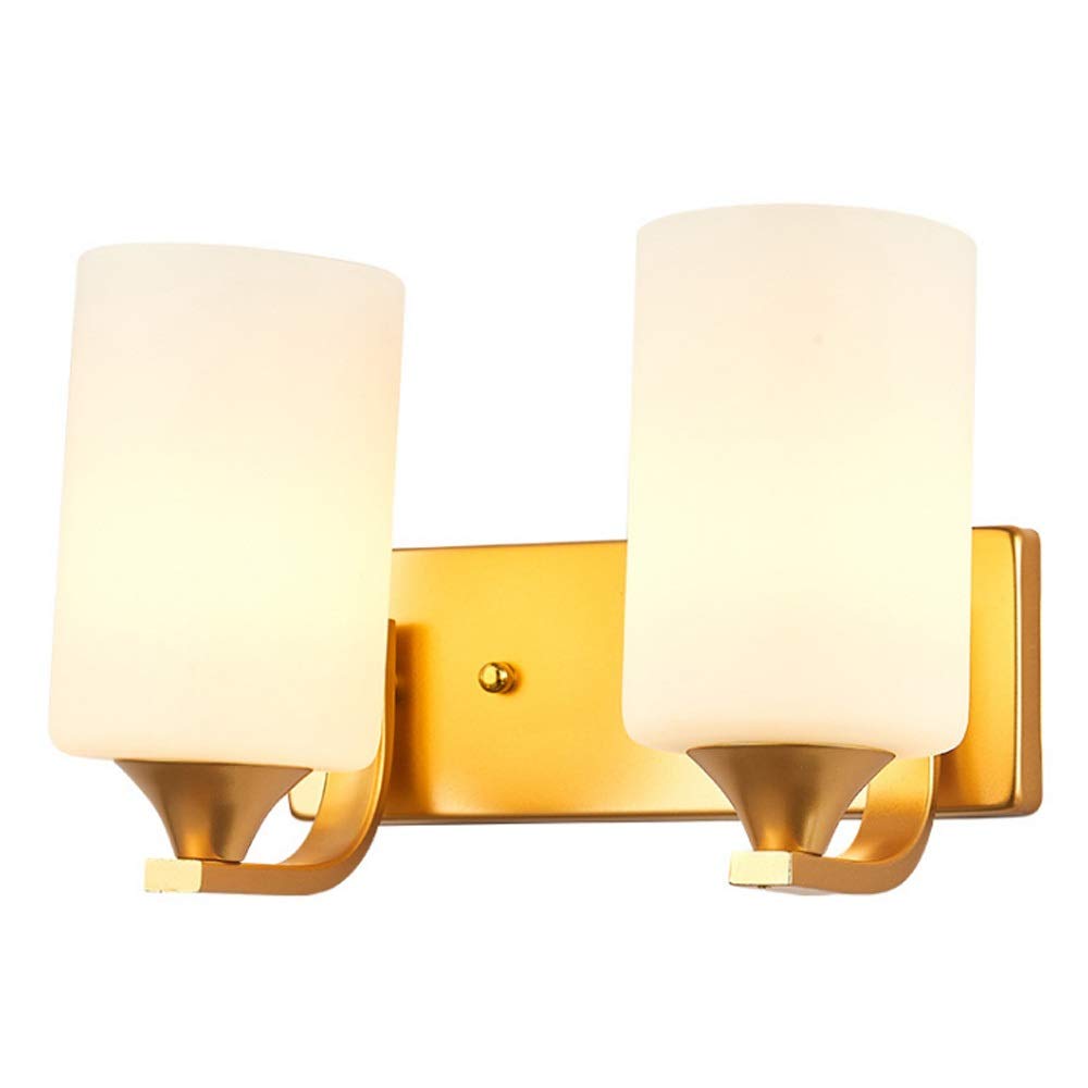 HPTHLY Wall Mounted Light Gold & White Metal Sconce With Glass Shade Mid-Century Wall Light Bulb With Glass Bathroom Wall Light Fixtures Wall Lamps Bedroom