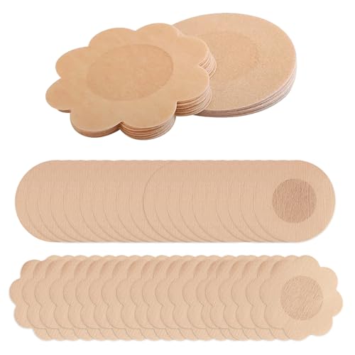60 fundas para pezones, autoadhesivas invisibles, para pezones, empanadas desechables para pezones, calcomanías para pezones en forma de flor, fundas suaves para pezones en forma de pétalo para