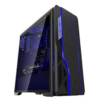 Gabinete Gamer Bluecase Mid Tower BG-009 BG009CASE Preto, Painel Frontal com Led RGB, At� 6 Fans