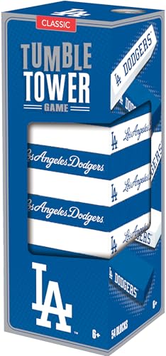 MasterPieces Game Day - MLB Los Angeles Dodgers - Officially Licensed Tumble Tower, Real Wood Blocks