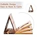 Book Nook Reading Valet with Cup Holder, Wooden Book Stand Coffee Holder for Page Rest, Triangle Rest Stand Valet for Nightstand Desktop Bedside, Christmas Birthday Gifts for Readers (Modern)