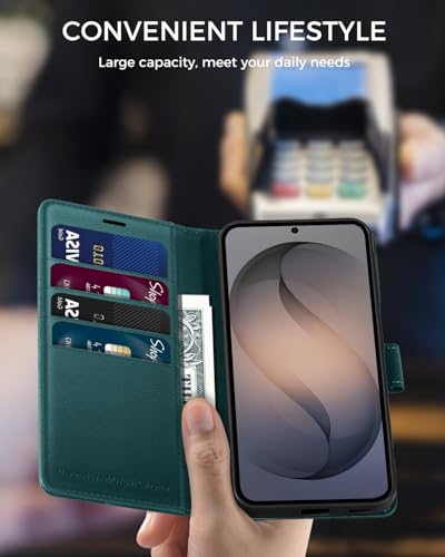 Coque protection magnétique antichoc Samsung S26 étui à rabat cuir RFID