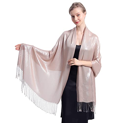 Sparkly Metallic Shawls and Wraps,Women's Glitter Pashmina Shawl Scarf forformal Evening Party Dresses3