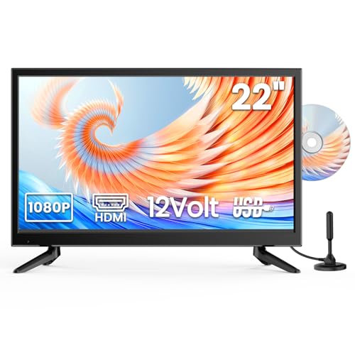 DESOBRY TV pequeña de 22 pulgadas con reproductor de DVD