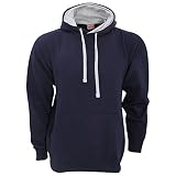 FDM Unisex Sudaderas y Sudaderas Azul marino/gris jaspeado. L
