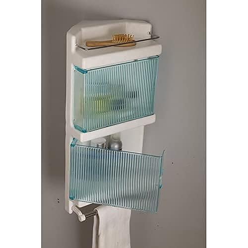 HOMACE King Corner Cabinet Shelf for Bathroom Accessories Storage Organizer Wall Mount Corner Shelf and Rack Kitchen Bathroom Storage Rack | Corner Cabinet Shelf with Towel Holder Cabinet (White) (B0B76W1QPG) Amazon Price History, Amazon Price Tracker