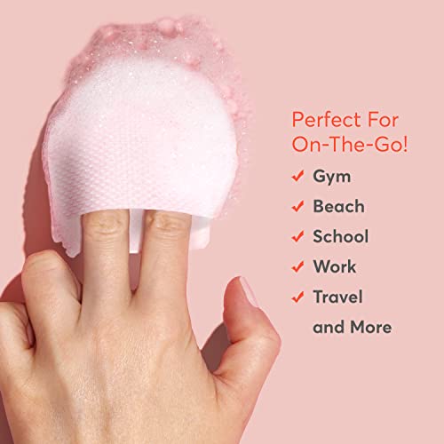Found Active Exfoliating And Cleansing Duel-Sided Bubble Face Pads With Papaya, Exfoliate And Cleanse Your Skin On-The-Go, Convenient For The Gym, Travel And Everyday Use (20 Count)
