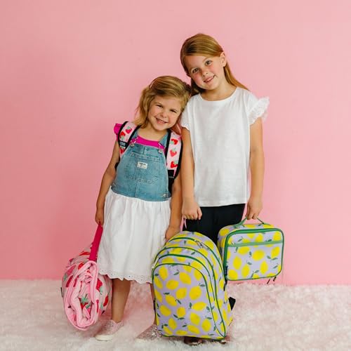 Image of Wildkin 15 Inch Backpack for Kids, Lilac Lemonade | Ages 5-10, padded straps, side water bottle pocket - coordinates with matching Wildkin lunch boxes