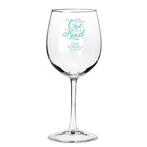 Copa de vino impresa personalizada 12oz azul huevo de petirrojo pack 12