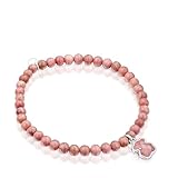 TOUS Pulsera para Mujer de Plata de Primera Ley y Rodonita, Colección Icon Color