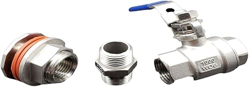 MiniBrew - Kit de válvulas de mamparo NPT de 10in acero inoxidable 304 para elaboración casera