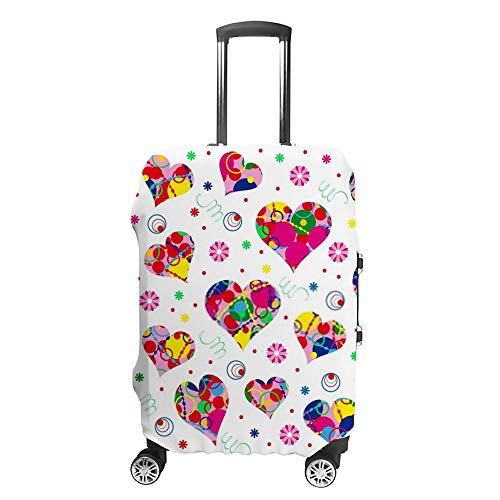 Housse protection bagages évite rayures valise motif cœurs abstraits