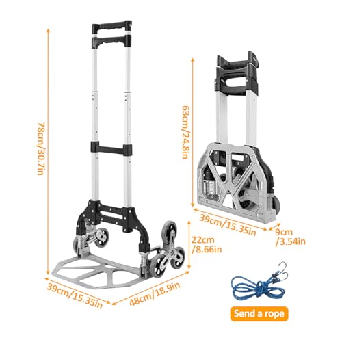 Diable pour escaliers pliable et chariot multifonction mobile