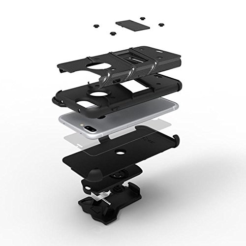 Zizo Bolt Series Compatible With Iphone 8 Plus Case Military Grade Drop Tested Tempered Glass Screen Protector Holster Iphone 7 Plus Case Black #TOP3