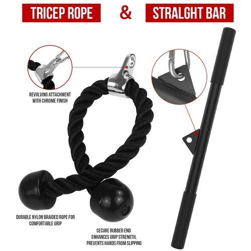 Cavi Di Prolunga Per Palestra 99 Cm – 2 Pezzi Con Fibbie Da Arrampicata – Accessori Per Macchine Fitness E Cavi Per Tricipiti