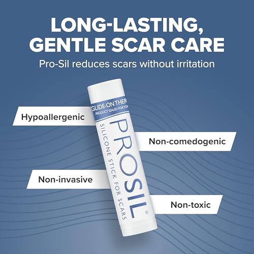 PROSIL Silicone Scar Stick 4.25 g – Medical Grade Silicone Scar Treatment for New & Old Scars – Mess Free, Glide On Scar Therapy Stick for Face & Body – Compact, Travel-Friendly Scar Care for Adults