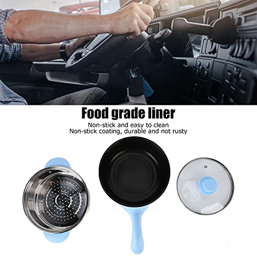 Euzibo 24V Auto-Elektroherd, 2L Tragbarer Elektrischer Hot Pot, Fahrzeug-Kochtopf Zum Dämpfen und Kochen, Ideal für LKWs und Wohnmobile (Elektrische Bratpfanne, 24 V, 2 Liter,