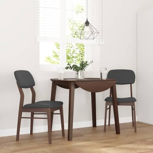 Teenpull Juego de 2 sillas de comedor con cojín, madera maciza, árbol de goma, diseño ergonómico, sillas de cocina para comedor, gran comodidad