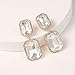 VANGETIMI Vintage Rhinestone Statement Earrings Fancy Big Crystal Rectangle Drop Dangle Earrings Evening Prom Pageant Jewelry Earrings for Women (Clear)