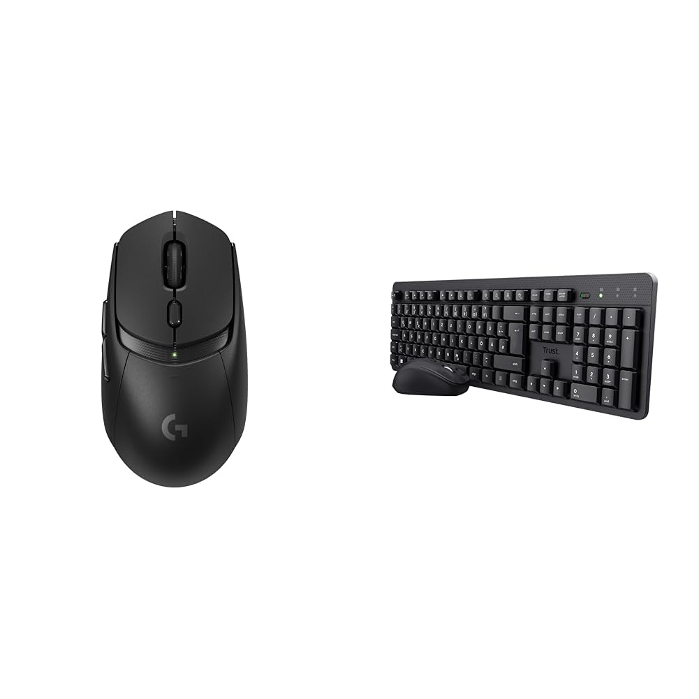 Logitech G309 LIGHTSPEED Bezprzewodowa & Trust Ymo II cicha klawiatura zestaw myszy,