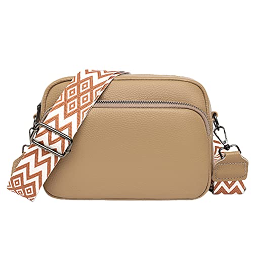 Crossbody Bags for Women, Trendy Leather Crossbody Camera Bag Purse with Guitar Strap Small Shoulder Handbag