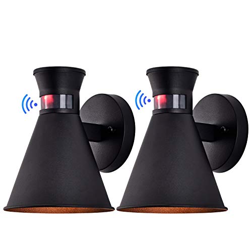 C Cattleya Dusk To Dawn Outdoor Lighting Wall Sconce Motion Sensor Outdoor Lights Matte Black Exterior Patio Porch Light For Front Porch/Deck/Patio/Garden/Balcony (2-Pack) #TOP4