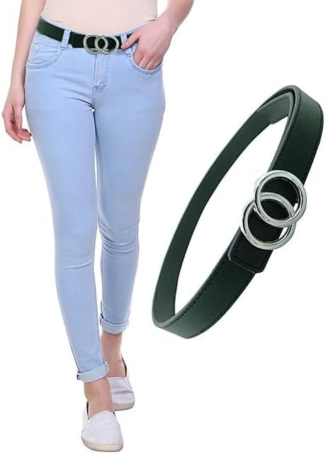Generic Women Soft PU Leather Belt Jeans Belt Waist Belts for Jeans Dress, Women's Belts for Casual Formal Dresses Tank top Tunic and Loose Fit Shirt, Black/Brown
