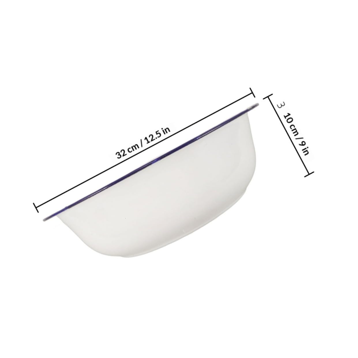 Homoyoyo Emaille Fußwaschschüssel 32cm Weiß Vintage Design aus Emaille Leicht zu Reinigen Multifunktional für Fußbad und Waschbecken im Retro Stil