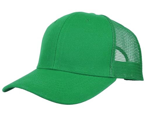 Gelante Mesh Trucker Baseball Cap Snapback Hat Structured Front Panel 1200-1PC Kelly Green