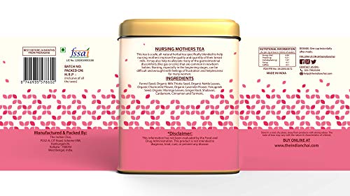 The Indian Chai – Nursing Mothers Tea 100g | Herbal Blend with Fennel, Shatavari, Milk Thistle & More | Supports Healthy Lactation, Digestion & Postnatal Wellness | Caffeine-Free Herbal Infusion