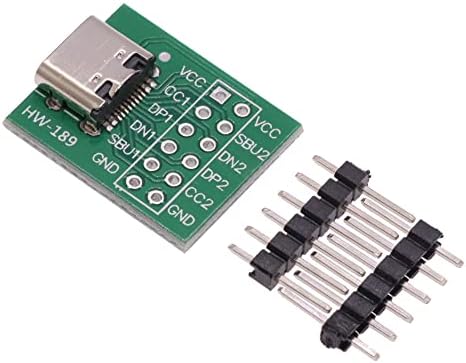 DollaTek 10pcs USB Type-C to DIP PCB Connector Bulletin Board Test Board Solder Socket Dip Pin Header Adapter Module