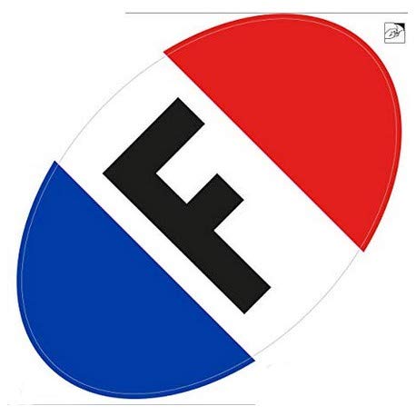 Autocollant F drapeau ovale France sticker Bleu Blanc Rouge - Taille : 8 cm