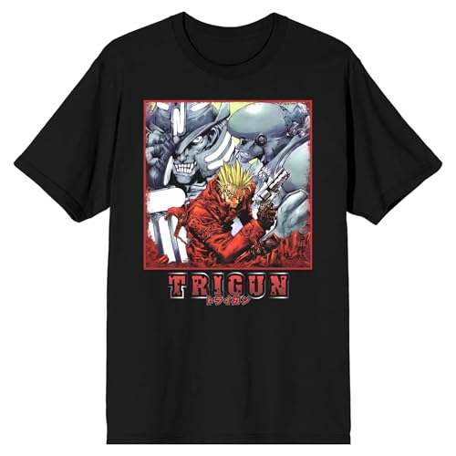 Bioworld Trigun VASH & Enemy Adult Black Crew Neck Short Sleeve T-Shirt-XS