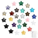 28 Piedras Preciosa Estrella, Piedras Curativas de Cristal Naturales, Cristales Curativos Coloridos, de Nacimiento en Forma de Estrella, para Equilibrio Energético, Meditación y Decoraciones DIY