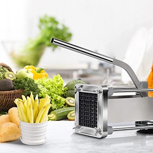 Chip Cutter Machine,Sopito Professional Stainless Steel Potato Chipper for French Fries Cutters with 1/2-Inch Potatoes Chip Cutter Replacement Blades for Home and Commercial Use