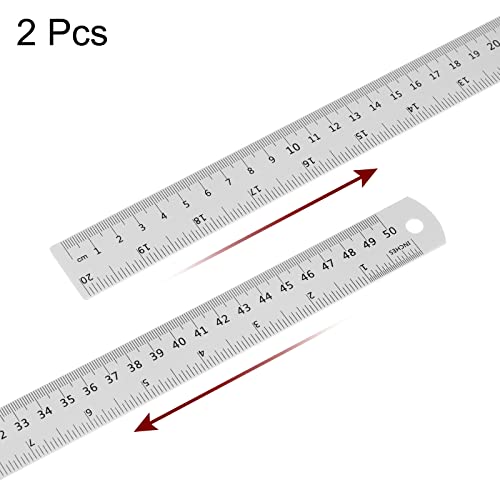 Régler en acier de 50 cm sourcing map lot de 2 avec table de conversion - 3