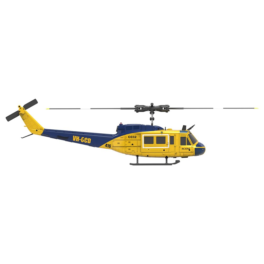 Torcster Hubschrauber Bell UH-1D gelb Brushless 6G 297mm RTF 2,4G Ferngesteuert 3D Anfänger Indoor Heli