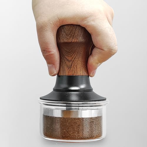 NOTSEK Coffee Tamper, Spring Loaded 54mm Tamper with Ripple Base, Walnut Wood Tamper Tool with 304 Stainless Steel Base for Sage Portafilter - Image 6