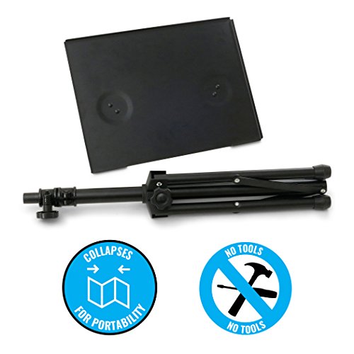 Plixio Adjustable Laptop Projector Stand - Portable Podium Tripod Mount, DJ Mixer Stand Up Desk Computer Stand Tray and Holder (27" to 48") - Thumbnail 5