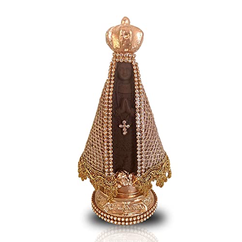 Imagem De Nossa Senhora Aparecida Manto De Juta 17cm Lembrança Decoração Estilo Barroca Para Casamen