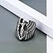 Magik Vintage Archangel Goddess Feather Angel Wing Stainless Steel Ring MC Biker (13)