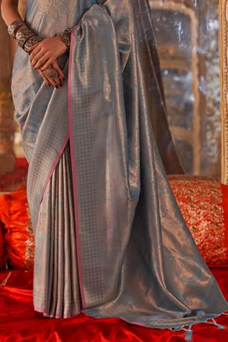 Image of SWORNOF Women's Patola silk saree for Patola festival Wedding silk with rich pallu Design sarees for women with blouse piece