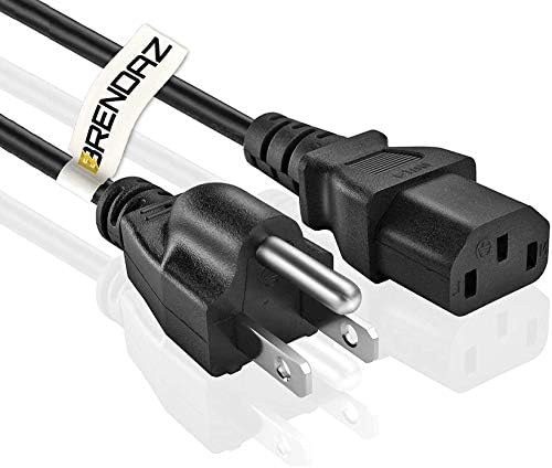 BRENDAZ 18 AWG Universal Power Cord – Replacement 3-Prong Power Connector Works for Computer, PCs, Monitors, Printers, Amplifiers, Scanners, TV 25ft. Long (IEC320 C13 to NEMA 5-15P) (25-FEET)