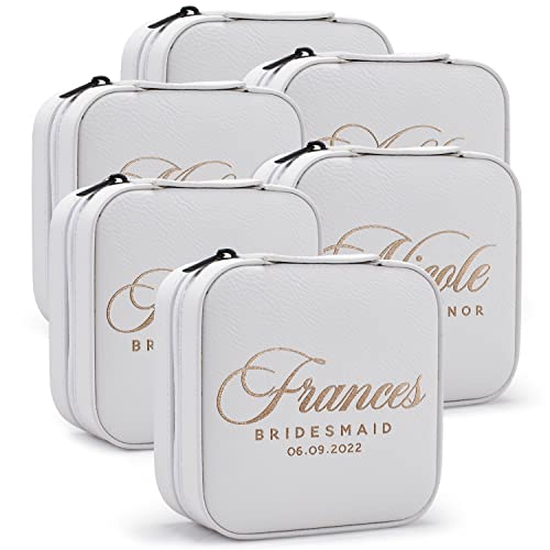 Set of 6 - Bridesmaid Gifts, Personalized Bridesmaid Jewelry Box
