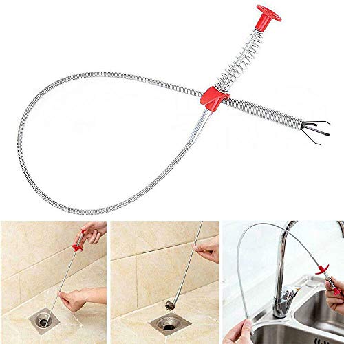 VOWAN Bendable Drain Clog Water Sink Cleaning Hook Sewer Dredging Tool Kitchen Spring Pipe Hair Remover