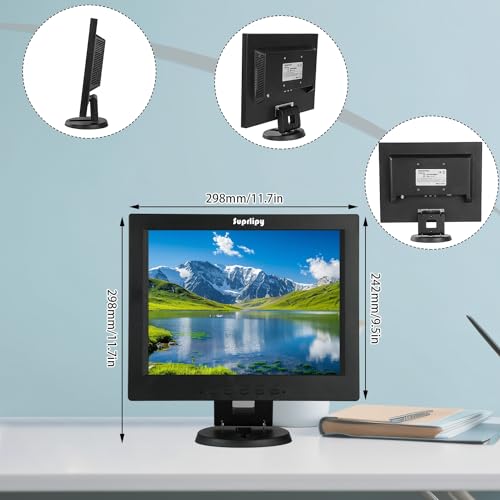 Image of 12 Inch TFT LCD Security CCTV Monitor 800x600 4:3 Resolution Color Display Screen Support HDMI /VGA /AV /BNC /MIC USB Ports with Remote Control Built-in LounSpeakers for Surveillance Camera