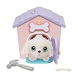 Little Live Pets My Puppy's Home Mini Playset, Pink, Play Dog with Building Dog House Toys, Customizable Puppy Plush Toy for Kids of Ages 5+