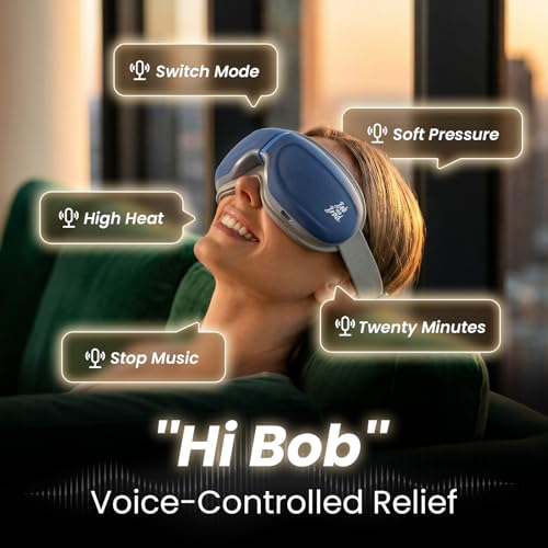 Image of BOB AND BRAD Eye Massager with Heat and Cooling Voice Control, Birthday Gift for Women Men Mom, FSA Eligible HSA, EyeOasis 3 Voice Temple Massage, Heated Eye Mask for Migraines & Dry Eyes Relief