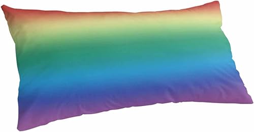 Fundas de almohada de color arcoíris tamaño King, fundas de almohada suaves y decorativas de lujo para sofá lumbar de cuerpo largo con cierre de